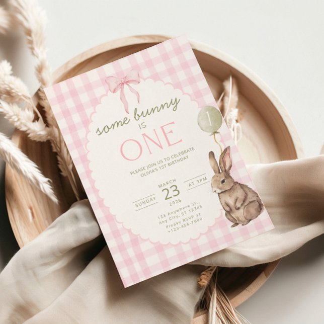 Some Bunny is One Birthday Invitation Easter (Creator Uploaded)