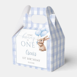 Some Bunny Is One Blue Balloons 1st Birthday Favor Box