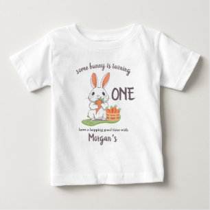 Some Bunny Is One Boys Girls 1st Birthday Baby T-Shirt
