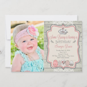 Some Bunny Is One Easter Birthday Party Invitation