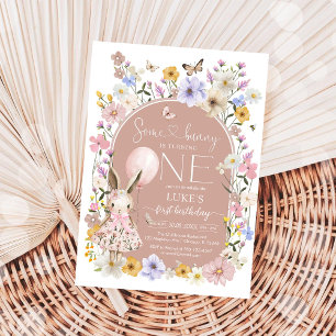 Some Bunny Is ONE First 1st Birthday Invitation