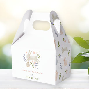 Some Bunny Is One Girl 1st Birthday Thank You Favor Box