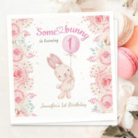 Some Bunny is ONE! Girl Pink 1st Birthday