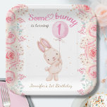 Some Bunny is ONE! Girl Pink 1st Birthday  Paper Plate<br><div class="desc">Complete your little one's birthday party with our "Some Bunny is ONE" Girl Pink 1st Birthday Paper Plates Paper Plates!"  Elevate your little one's birthday with these wonderful plates,  order yours today,  and make your event extraordinary!</div>