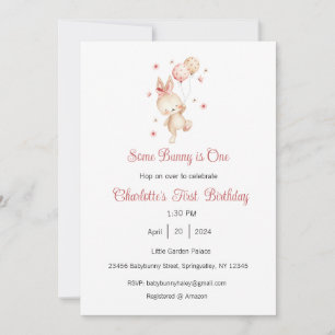 Some Bunny is One Invitation, Bunny One Party, 1st Invitation