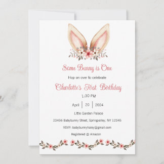 Some Bunny is One Invitation, Bunny One Party, 1st Invitation