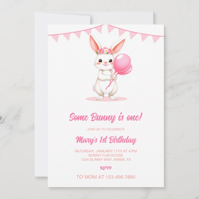 Some Bunny is One Invitation, Some Bunny is Turnin Invitation (Front)