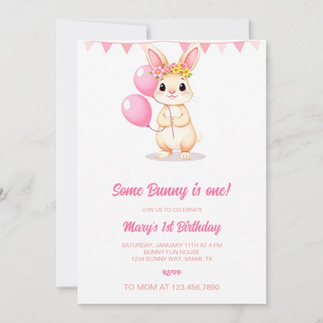 Some Bunny is One Invitation, Some Bunny is Turnin Invitation (Front)