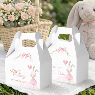 Some Bunny is One Pink Bow Coquette Thank You Favor Box