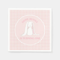 Some Bunny is One Pink Gingham Birthday