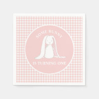 Some Bunny is One Pink Gingham Birthday