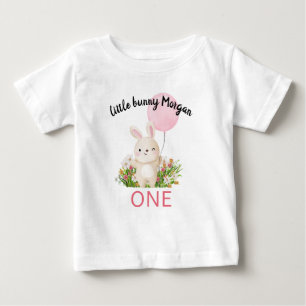 Some Bunny Is One Simple Cute Girls 1st Birthday Baby T-Shirt