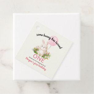 Some Bunny Is One Simple Cute Girls 1st Birthday  Favour Tags