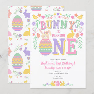 Some bunny is One, Spring, Easter Birthday Invitation