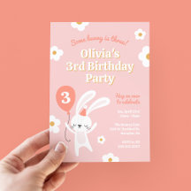 Some Bunny is Three Cute Retro 3rd Birthday Party