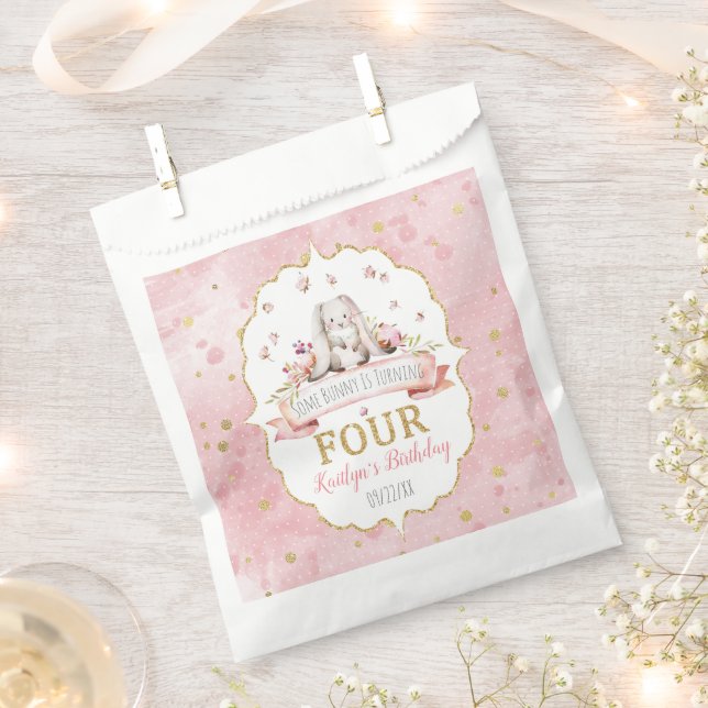 Some Bunny is Turning Four 4th Birthday Favour Bag (Clipped)