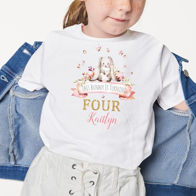 Some Bunny is Turning Four 4th Birthday T-Shirt (Creator Uploaded)