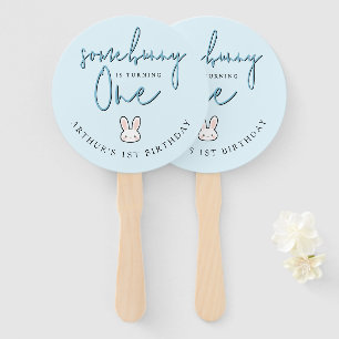 Some Bunny is turning One 1st Birthday Celebration Hand Fan