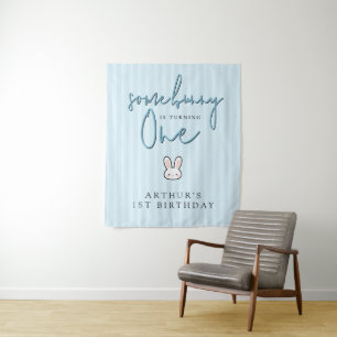 Some Bunny is turning One 1st Birthday Celebration Tapestry