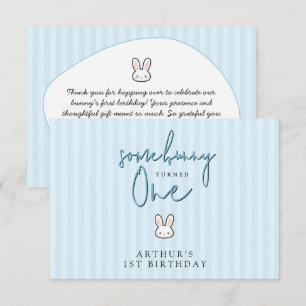 Some Bunny is turning One 1st Birthday Celebration Thank You Card