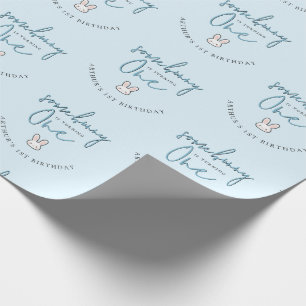 Some Bunny is turning One 1st Birthday Celebration Wrapping Paper