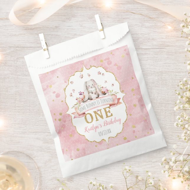 Some Bunny is Turning One 1st Birthday Favour Bag (Clipped)