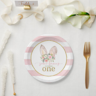 Some Bunny is turning ONE (Bunny Ears) Paper Plate