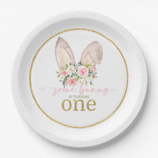 Some Bunny is turning ONE (Bunny Ears) Paper Plate