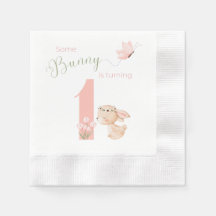 Some BUNNY is turning ONE dessert napkin