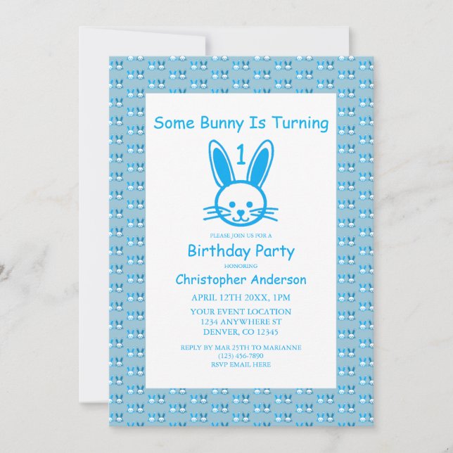 Some Bunny Is Turning One: First Birthday Invitation (Front)
