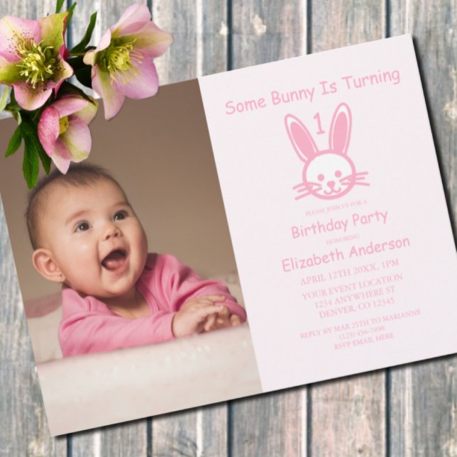 Some Bunny Is Turning One: First Birthday Invitation (Creator Uploaded)