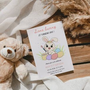 Some Bunny Is Turning ONE Girl 1st Birthday Party Invitation