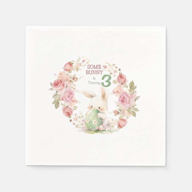 Some Bunny is Turning One Napkin (Front)