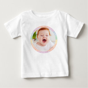 Some Bunny is Turning One Rainbow Birthday Photo Baby T-Shirt