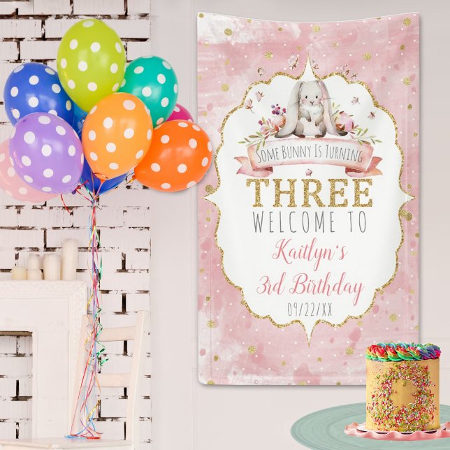 Some Bunny is Turning Third 3rd Birthday Welcome Banner (Creator Uploaded)