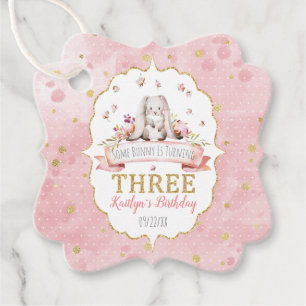 Some Bunny is Turning Three 3rd Birthday Favour Tags