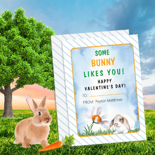 Some Bunny Likes You Valentine's Day Classroom Card