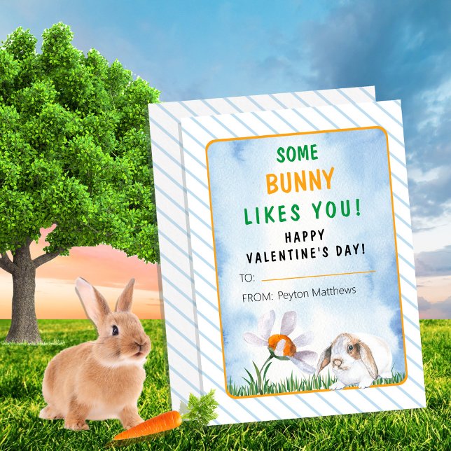 Some Bunny Likes You Valentine's Day Classroom Card (Creator Uploaded)
