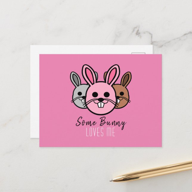 Some Bunny Loves Me Postcard (Front/Back In Situ)