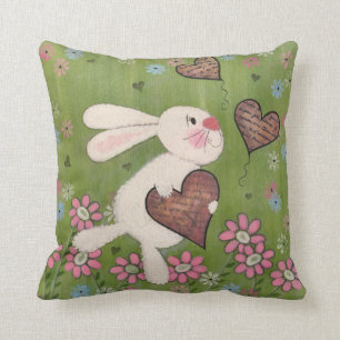 Some Bunny Loves You - Easter Rabbit Kids Art Throw Pillow