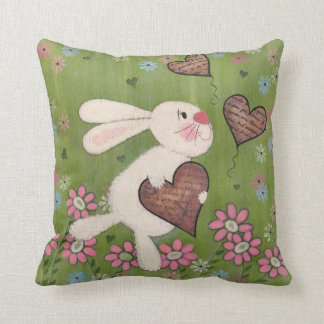 Some Bunny Loves You - Easter Rabbit Kids Art Throw Pillow