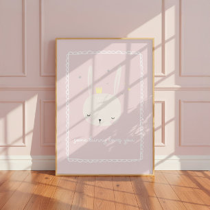 Some Bunny Loves You Girls Room Nursery Art Poster