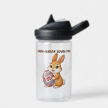 Some-Bunny Loves You Kids Bunny Water Bottle<br><div class="desc">Make hydration fun with this adorable custom water bottle featuring a charming Vinyl Glossy Style bunny! The "Some-Bunny Loves You" design is perfect for school, sports, and making every day feel like a spring celebration. Personalization: This is a fully interactive template. You can easily: Add your child's name to the...</div>
