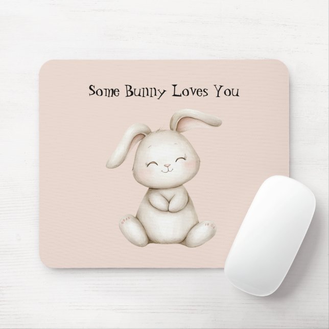 Some Bunny Loves You Mouse Pad (With Mouse)
