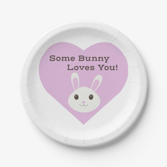 Some Bunny Loves You Paper Plate (Front)