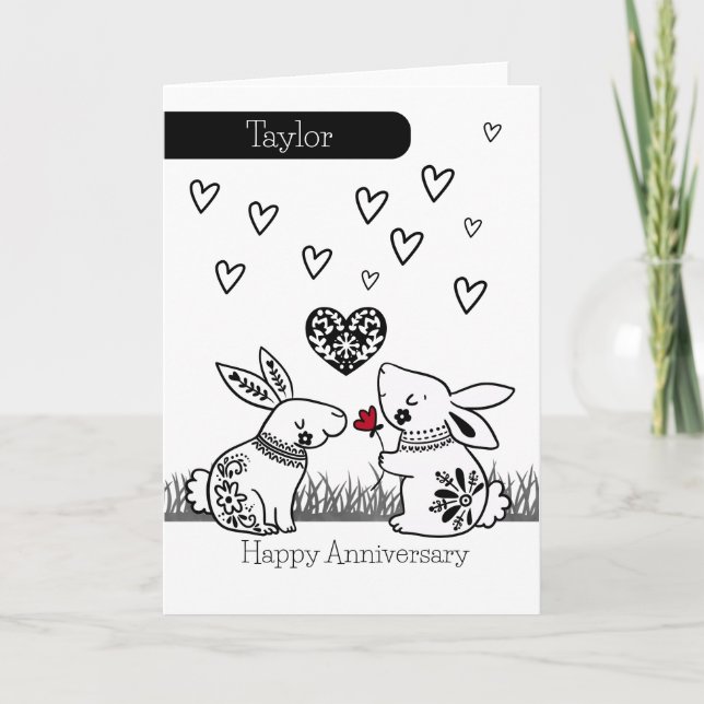 Some Bunny Loves You Personalized Anniversary Card (Front)