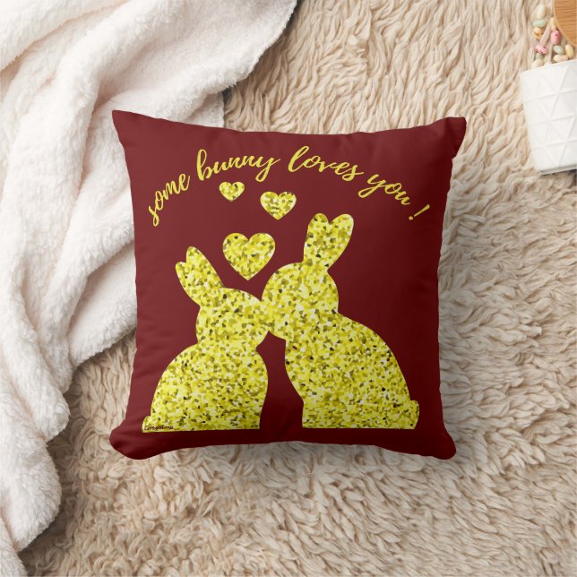 SOME BUNNY LOVES YOU                               THROW PILLOW (Blanket)