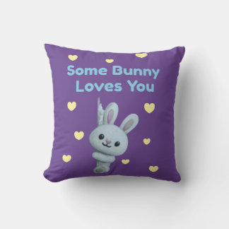 Some Bunny Loves You Throw Pillow