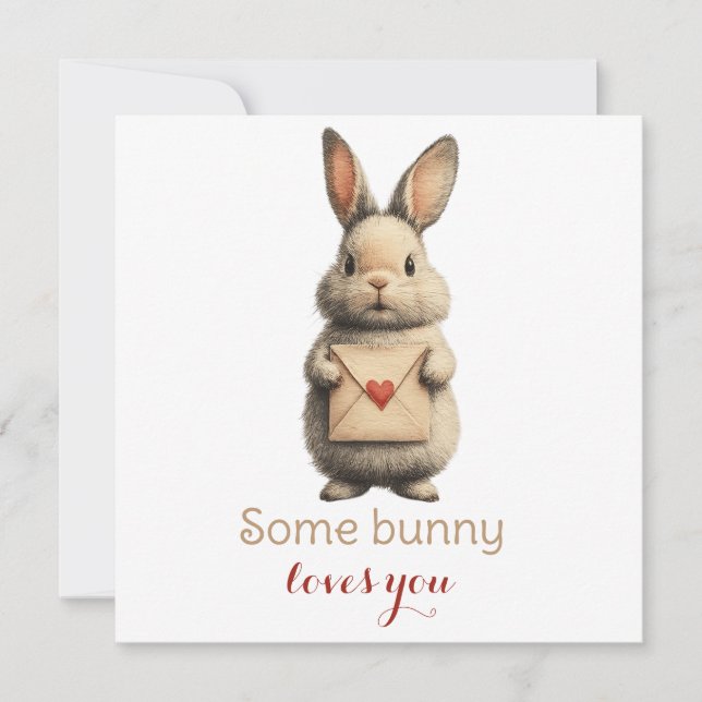 Some Bunny Loves You with Love Letter Card (Front)