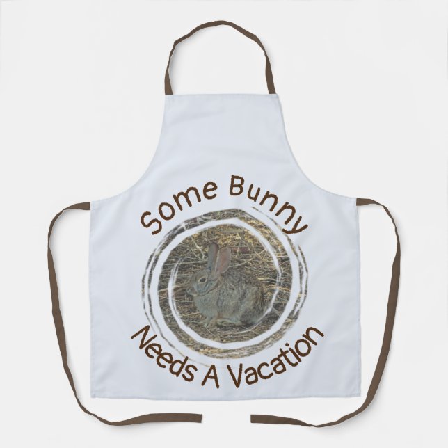 Some Bunny Needs Vacation Small Rabbit Relax Apron (Front)